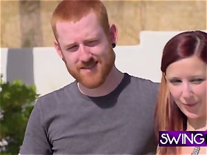 ginger-haired dame has feet blown at fucky-fucky